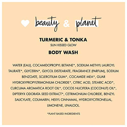 Love Beauty And Planet Turmeric & Tonka Body Wash – 16 oz | Vegan, Cruelty-Free
