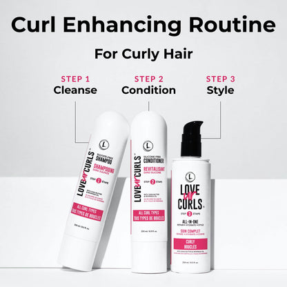 Love Ur Curls - 3-Step Shampoo, Conditioner & All-in-One Curl Styler for Curly Hair