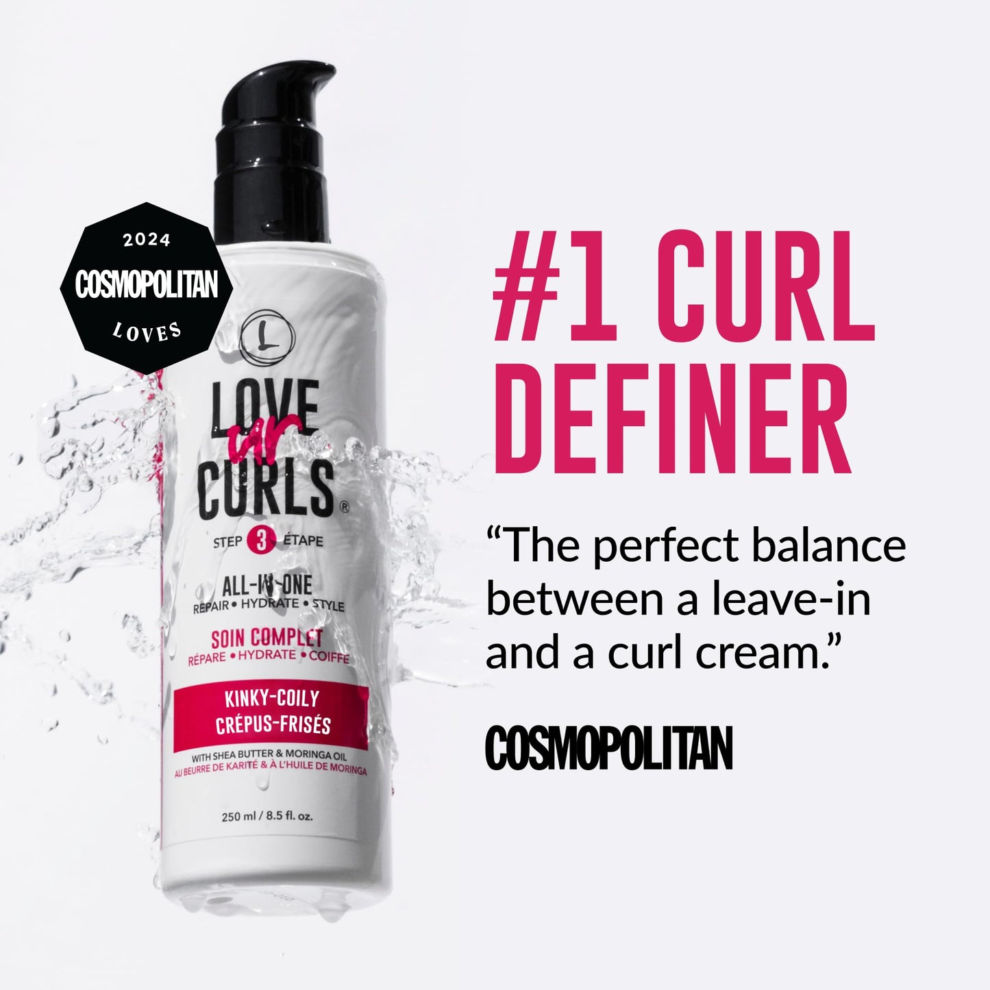 Love Ur Curls - Shampoo & Conditioner Set + All-in-One Curl Styler for Kinky & Coily Hair (3-Step System)