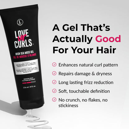 Love Ur Curls Irish Sea Moss Hair Gel — Medium Hold, Vegan & Cruelty-Free, 236mL
