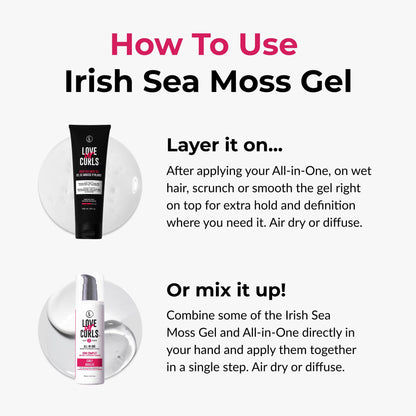 Love Ur Curls Irish Sea Moss Hair Gel — Medium Hold, Vegan & Cruelty-Free, 236mL