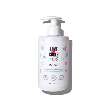 Love Ur Curls Kids LUCK 2in1 Shampoo & Conditioner – Fragrance Free, Tear Free, Pediatrician Approved, Sulfate & Paraben Free, 300 mL
