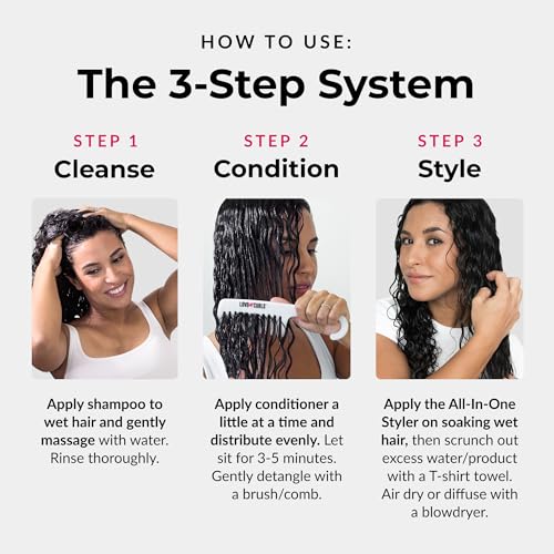 Love Ur Curls - Shampoo & Conditioner Set + All-in-One Curl Styler for Kinky & Coily Hair (3-Step System)