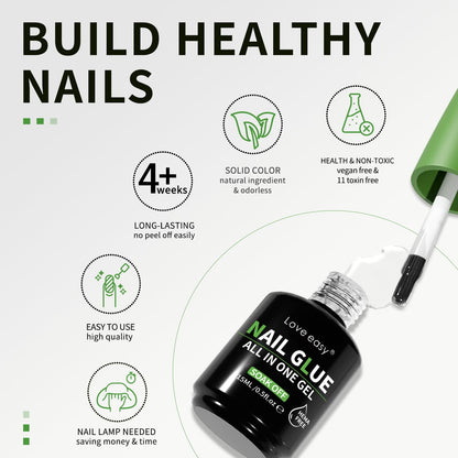 Love Easy HEMA-FREE Nail Glue | Multifunction Adhesion, Lasts 28 Days
