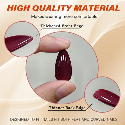 LoveOurHome 576pc Medium Almond Press On Nails – Full Cover, 24 Colors