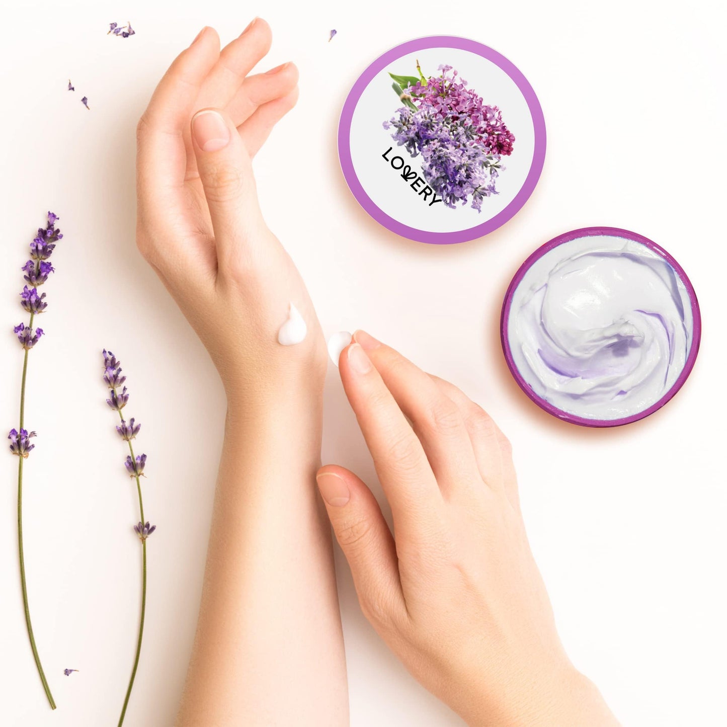 Lovery Lavender Lilac Body Butter – Shea Cream with Jojoba Oil & Vitamin E | Hydrating Hand Moisturizer 5.74 oz