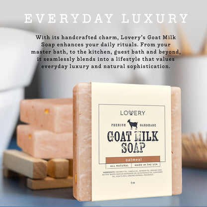 LOVERY Goat Milk Soap 3-Pack – Handmade in USA with Organic Shea Butter