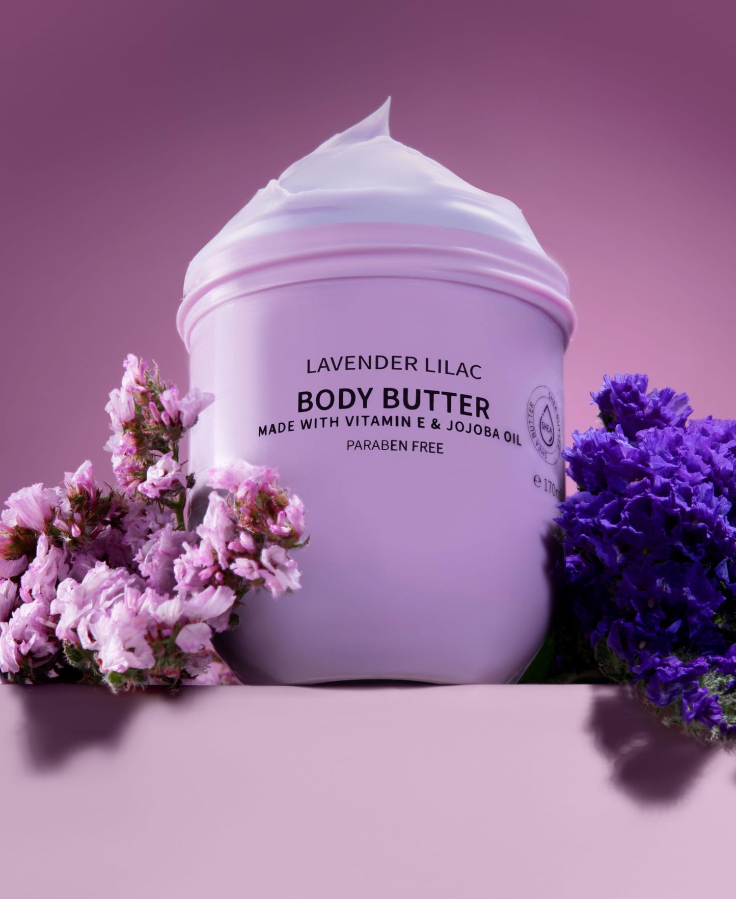 LOVERY Lavender Lilac Body Butter – Hydrating Shea Cream with Jojoba Oil & Vitamin E | 12 Fl Oz