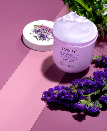 LOVERY Lavender Lilac Body Butter – Hydrating Shea Cream with Jojoba Oil & Vitamin E | 12 Fl Oz