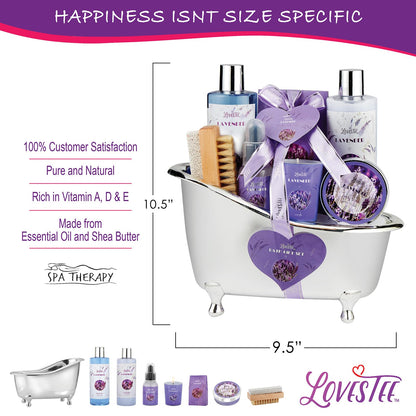 LOVESTEE Lavender Spa Gift Set – Christmas Bath & Body Kit with Candle