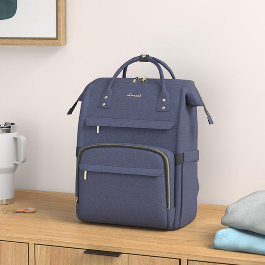 LOVEVOOK 17.3-Inch Laptop Backpack for Women – Navy, Water-Resistant, USB Port