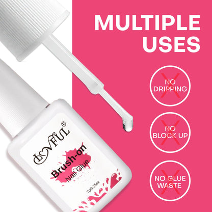 Lovful Extra Strong Brush-On Nail Glue for Press-Ons | Quick-Dry, Long-Lasting (7g)