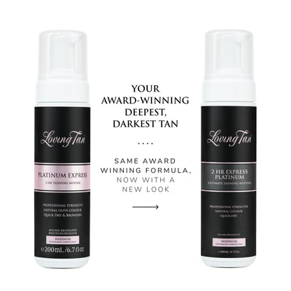 Loving Tan Platinum 2 HR Express Self Tanning Mousse – Darkest Shade Yet, Streak-Free