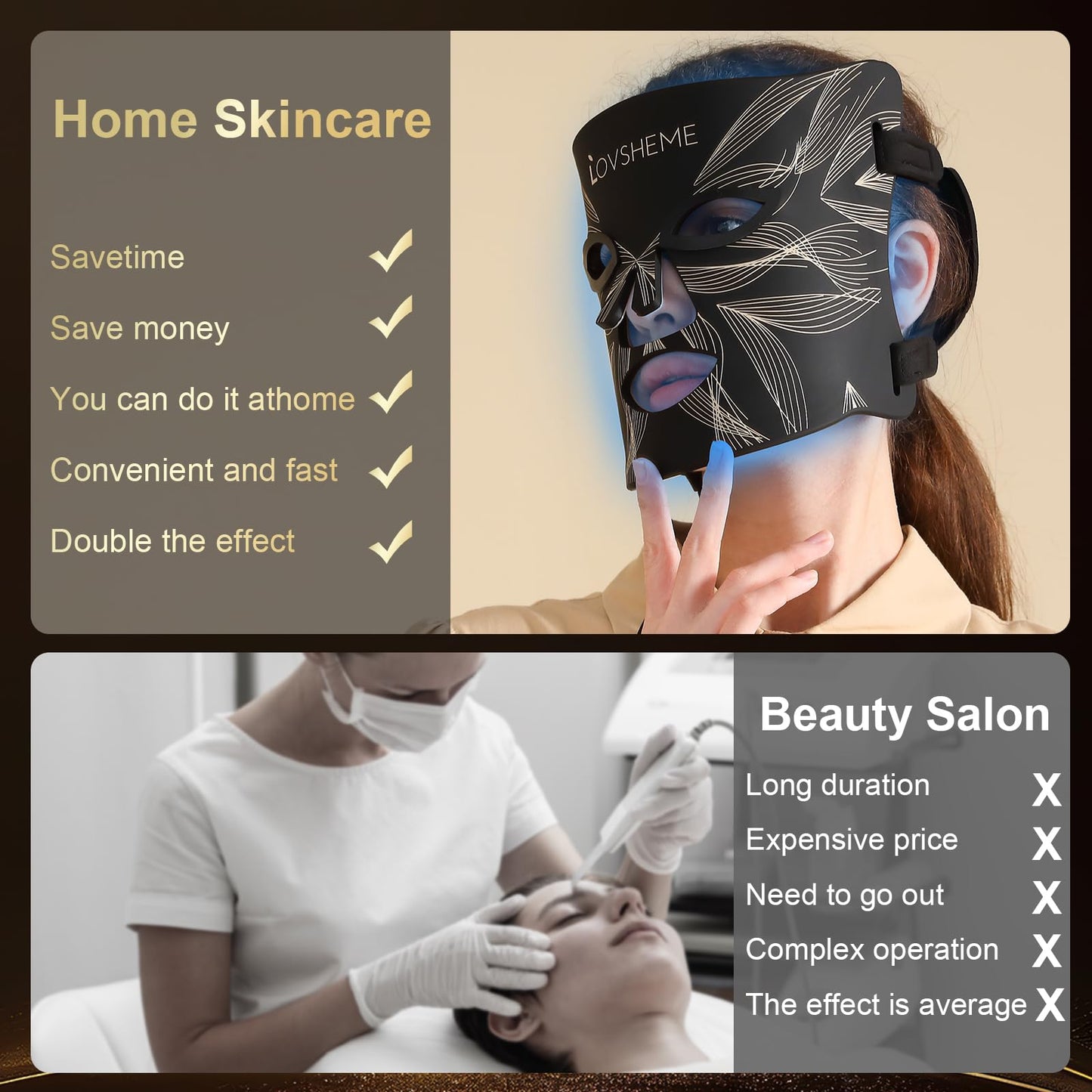 Lovsheme Red Light Therapy Mask for Face – Acne, Wrinkles & Skin Rejuvenation (320 LEDs)