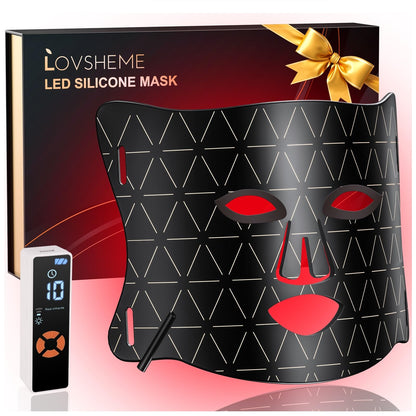 Lovsheme LED Face Mask Light Therapy – Home Professional Skincare with 3 Light Modes