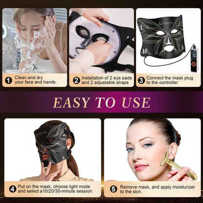 Lovsheme Red Light Therapy Mask for Face – Acne, Wrinkles & Skin Rejuvenation (320 LEDs)
