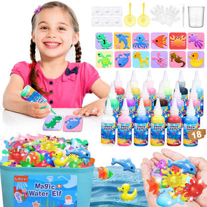 Lovyi Magic Water Elf Toy Kit — DIY Squishy Maker with 18 Gels & 12 Toolings