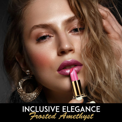 L'Paige Designer Lipstick Frosted Amethyst Sheen – Cool Berry Pink, Aloe Vera-Based Moisturizing Formula (Shade L53)