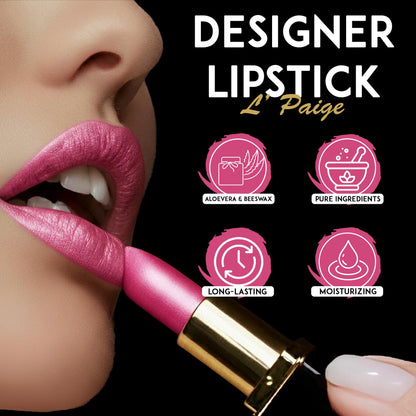 L'Paige Designer Lipstick Frosted Amethyst Sheen – Cool Berry Pink, Aloe Vera-Based Moisturizing Formula (Shade L53)