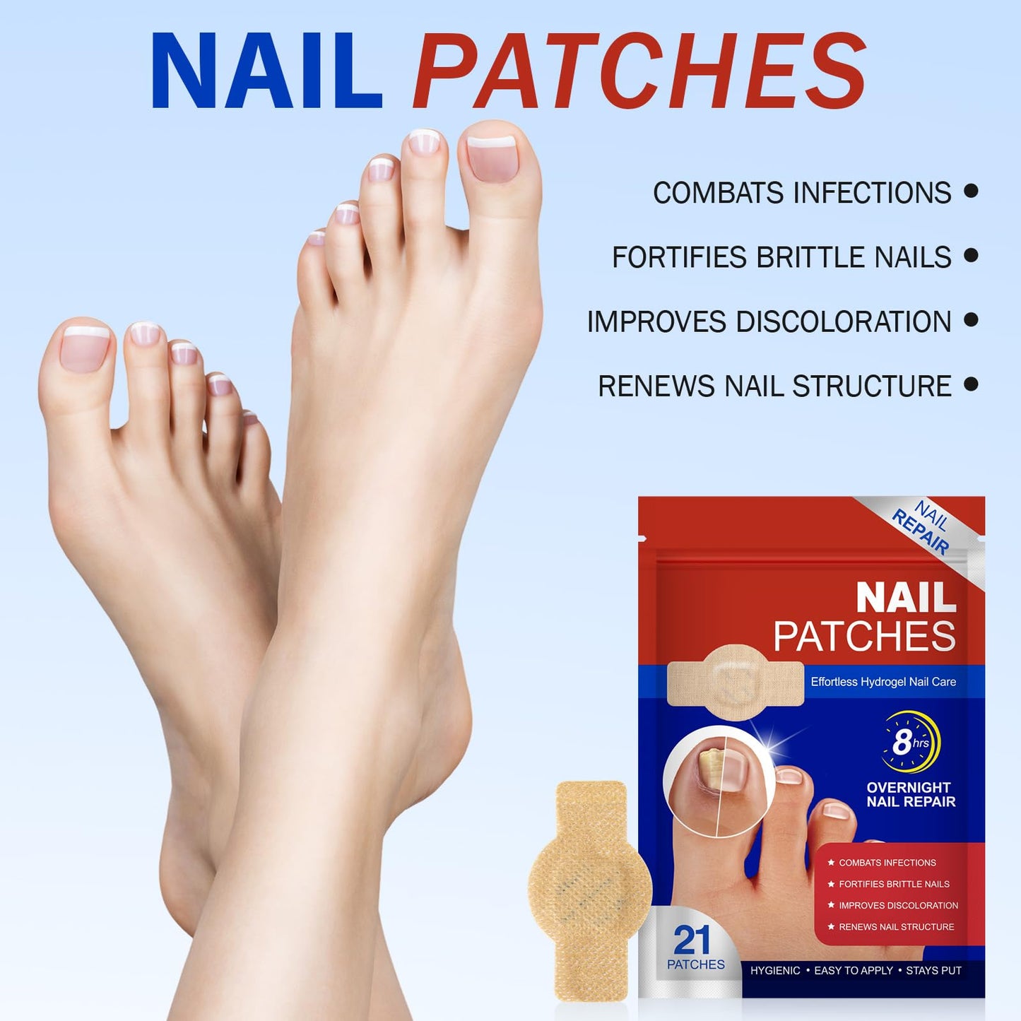 LTQXGT Fungal Nail Patches – Extra Strength Toenail Patches (21 Pcs)