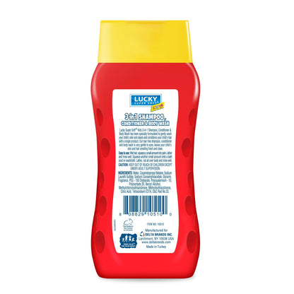 Lucky Super Soft Kids 3-in-1 Shampoo, Detangle Conditioner & Body Wash – Strawberry Smarts, 12 oz