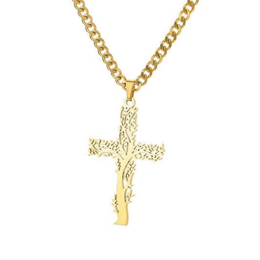 Lucky Tree Cross Necklace