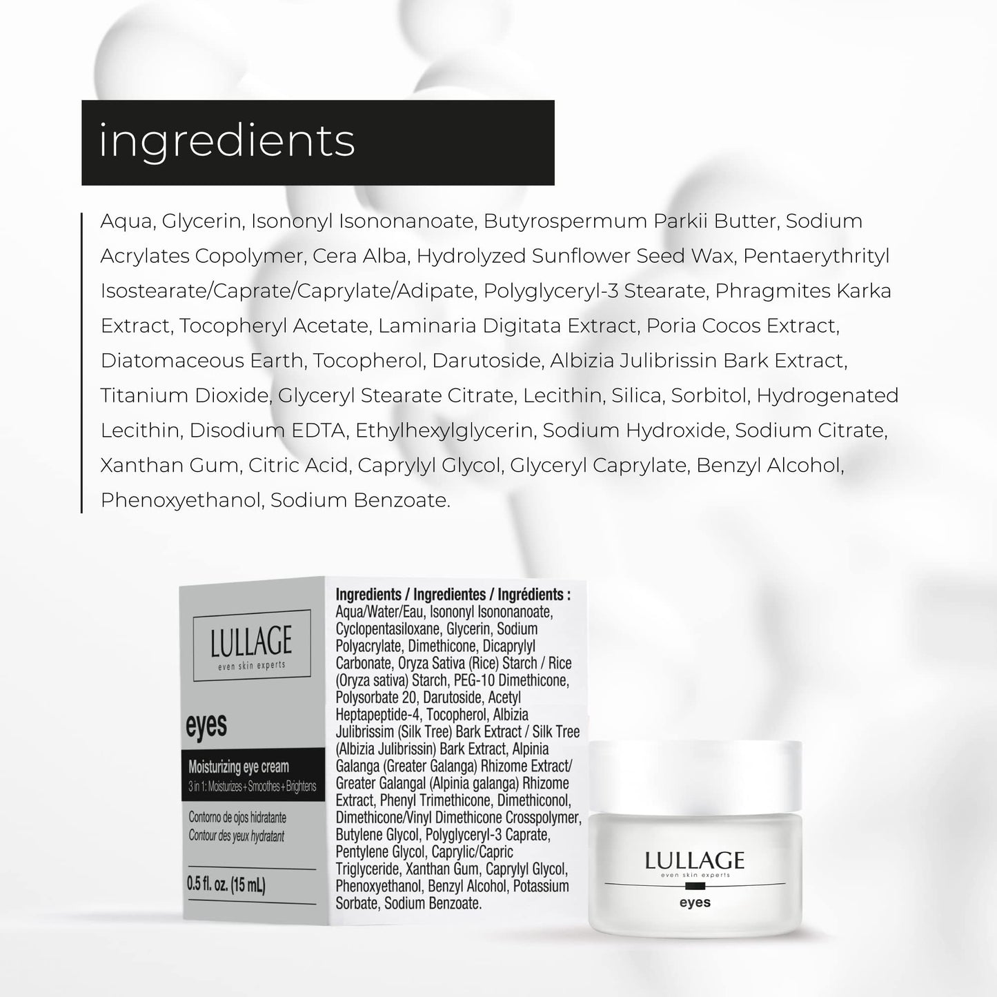 LULLAGE Eye Cream – Reduce Puffiness, Fine Lines & Dark Circles | 0.50 oz