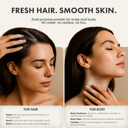 Lulu Organics Dry Shampoo Powder – Non-Aerosol, Talc-Free, Rose Musk | 4oz