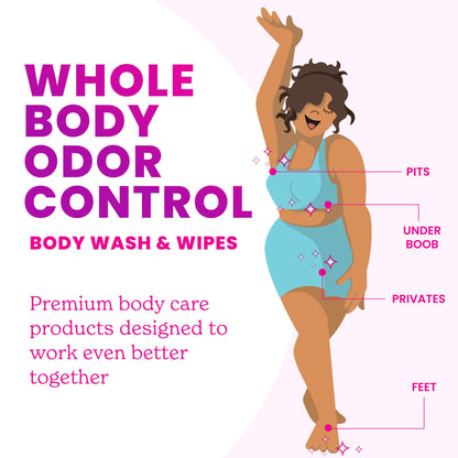Lume Acidified Body Wash & Flushable Deodorant Wipes — 24-Hour Odor Control | Lavender Sage + Cucumber