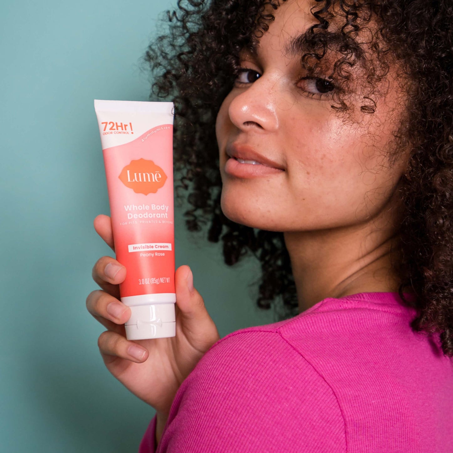 Lume Whole Body Deodorant – Peony Rose Invisible Cream Tube, 72-Hour Odor Control, Aluminum & Baking Soda Free