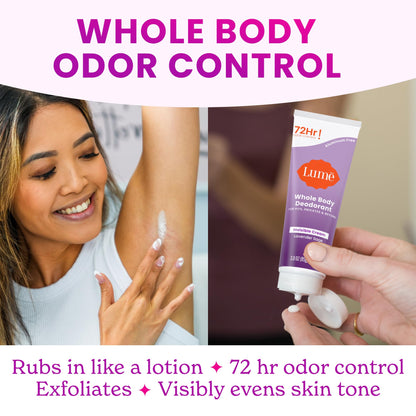 Lume Whole Body Deodorant - Lavender Sage | 72 Hour Odor Control, Aluminum Free & Baking Soda Free, 3 oz Tube (Pack of 2)