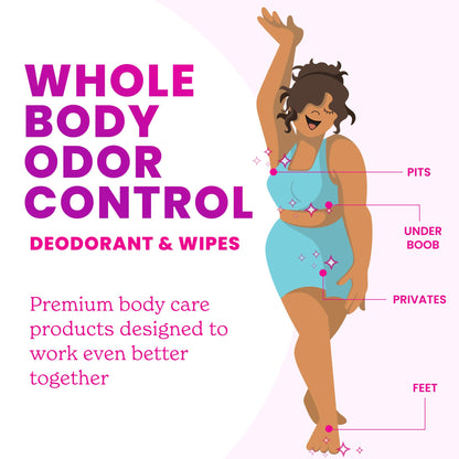 Lume Whole Body Deodorant – Doctor Developed, Smooth Powder Stick & Flushable Wipes (Aluminum & Baking Soda Free)