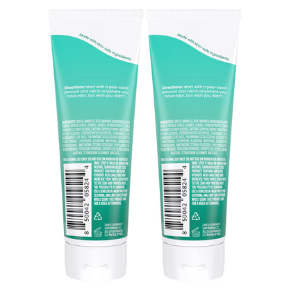 LUME Whole Body Deodorant - Minted Cucumber | Invisible Cream Tube, 72-Hour Odor Control, Aluminum-Free, Baking Soda-Free | Pack of 2 (3.0 oz)