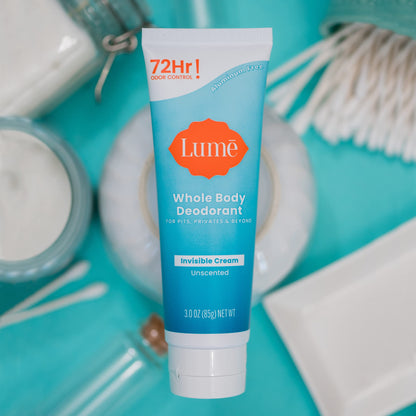 Lume Whole Body Deodorant – Invisible Cream Tube | 72 Hour Odor Control | Aluminum Free & Baking Soda Free