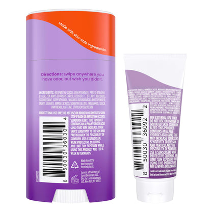 Lume Whole Body Deodorant Bundle — Invisible Cream Mini + Solid Stick (Lavender Sage) | 72-Hour Odor Control, Aluminum & Baking Soda Free
