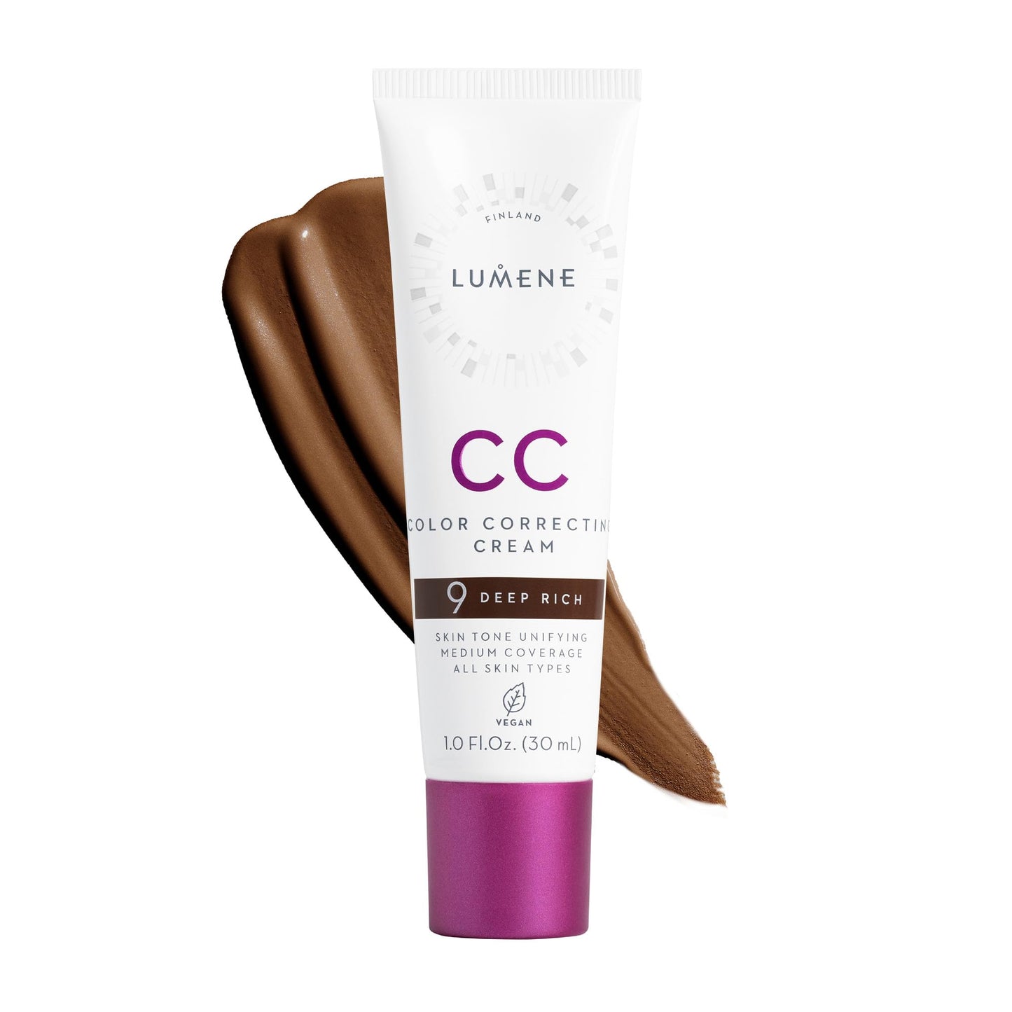 Lumene Color Correcting CC Cream – Lightweight Foundation with Redness Reduction | Deep Rich