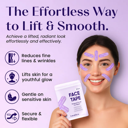 LumiDew Smile Line & Anti Wrinkle Patches – Overnight Face Tape for Forehead, Smile Lines & Lips