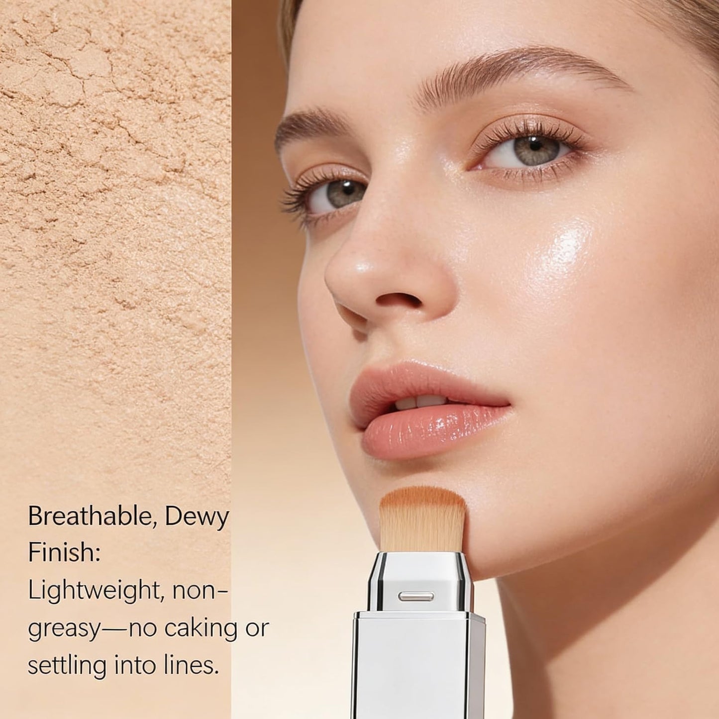 Lumine Skin Color-Changing Foundation Stick – Dual-Ended, Detachable Brush, Hydrating Full to Medium Coverage