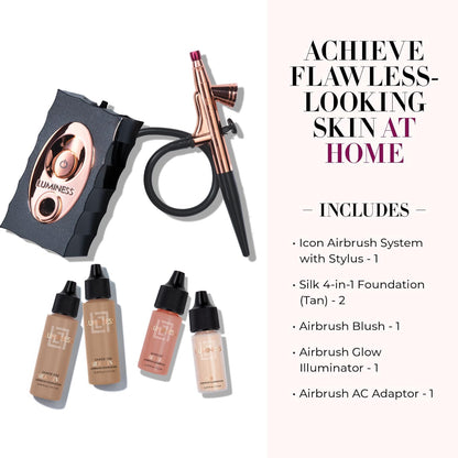 LUMINESS Air Icon Airbrush System with Tan Foundation Starter Kit