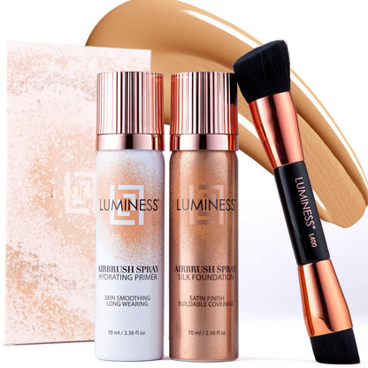 LUMINESS Airbrush Silk Foundation Starter Kit – Medium | Hydrating, Buildable Coverage