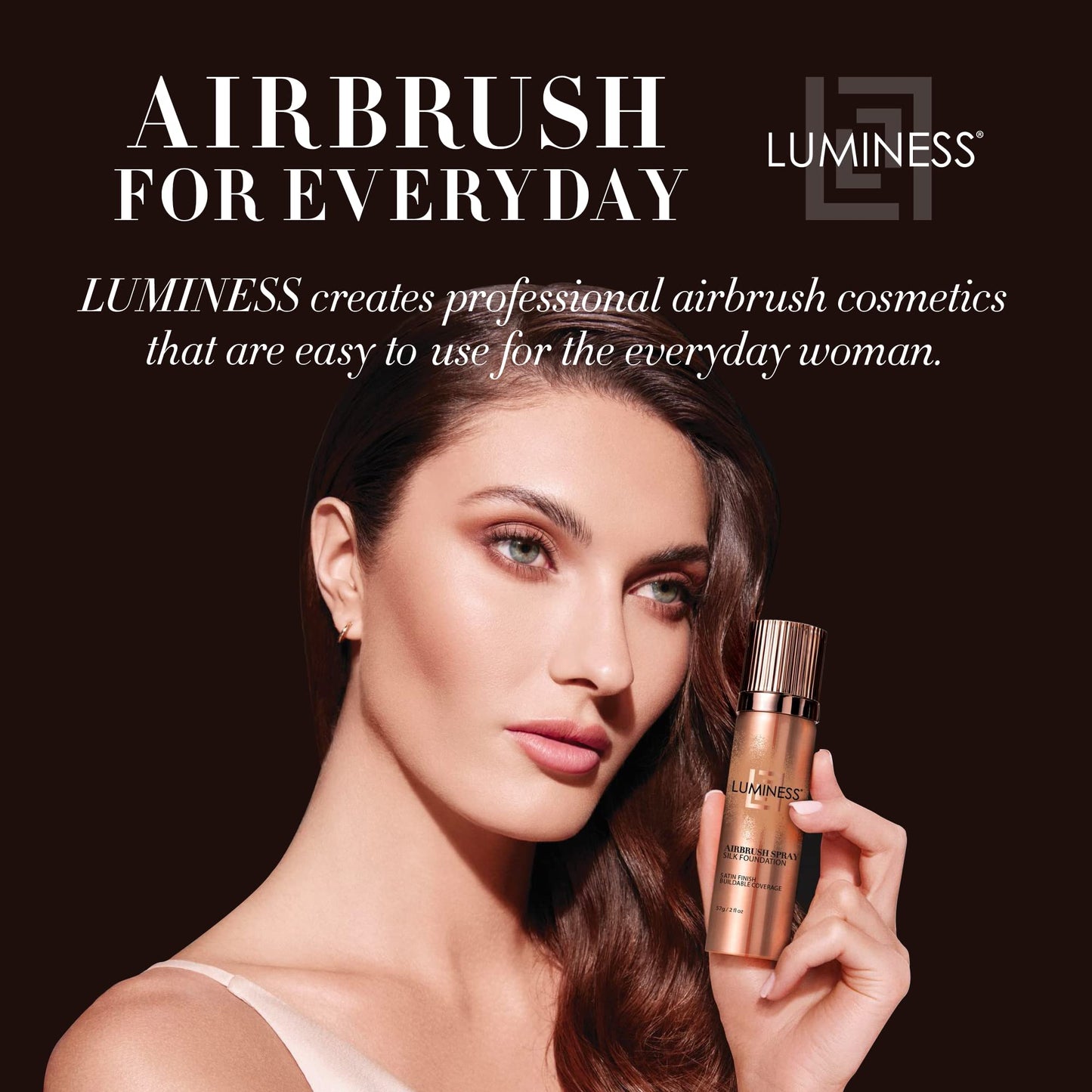 LUMINESS Silk Airbrush Spray Foundation – Full Coverage Hydrating Foundation, Hyaluronic Acid & Silk (Shade Fair)