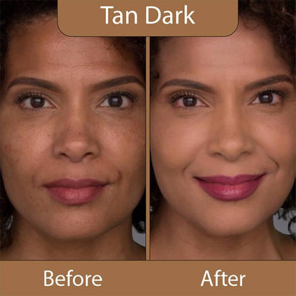 LUMINESS Silk Airbrush Foundation and Buffing Brush Kit – Buildable Coverage, Hydration, Shade Tan Dark