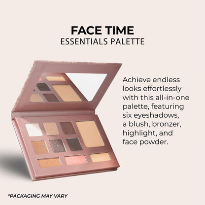 LUMINESS Face Time Essentials Palette – All-in-One Makeup Kit with 6 Eyeshadows, Bronzer, Blush, Highlighter & Powder