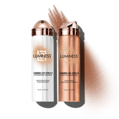 LUMINESS Silk Airbrush Primer & Foundation Kit Deep – Hydration, Buildable Coverage