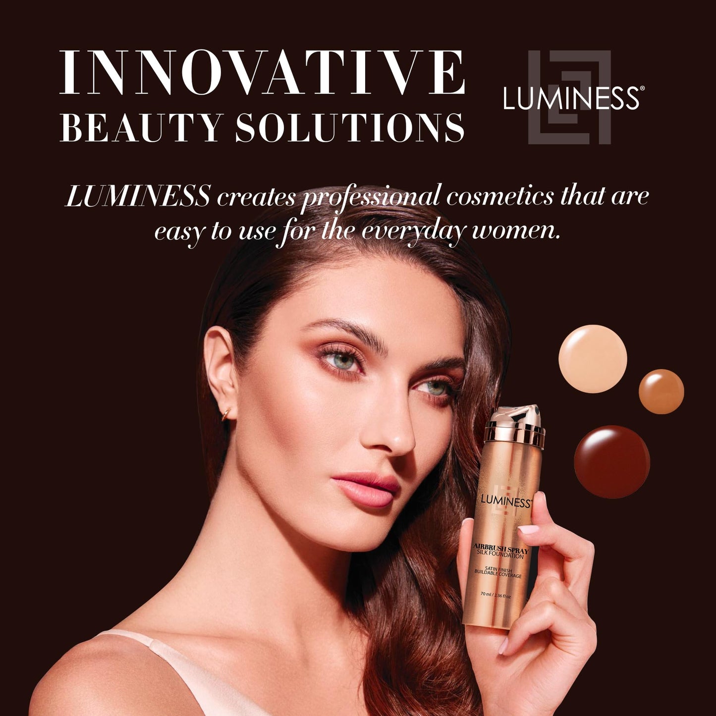 LUMINESS Silk Airbrush Spray Foundation Deep Dark – Hydrating Full Coverage