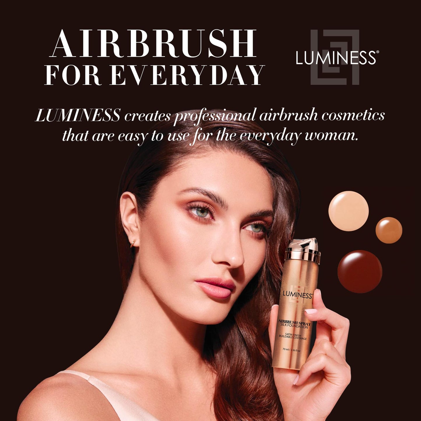 LUMINESS Silk Airbrush Primer & Foundation Kit Deep – Hydration, Buildable Coverage