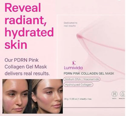 LumiVida Salmon DNA PDRN Jelly Gel Mask – Overnight Firming & Hydration (4 Pack) | K-Beauty with Niacinamide & Peptides