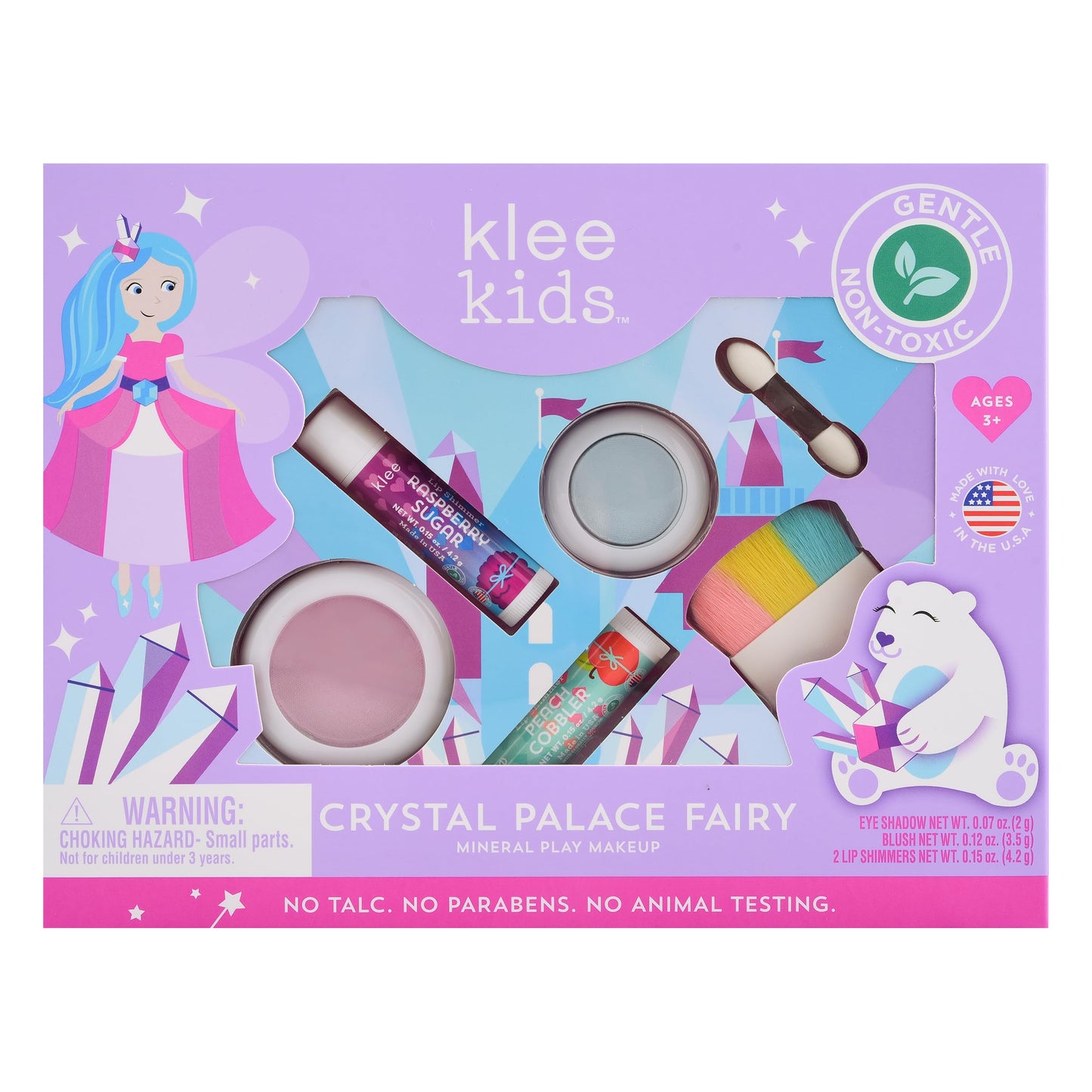 Luna Star Klee Kids Play Makeup Kit – Gentle, Non-Toxic, Made in USA (Crystal Palace Fairy)
