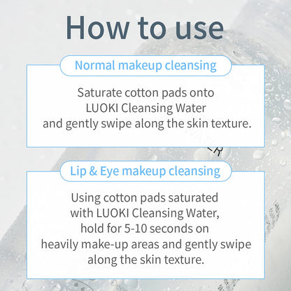 LUOKI Double Shot Cleansing Water 500ml (Pack of 2) – Hypoallergenic Micellar Makeup Remover