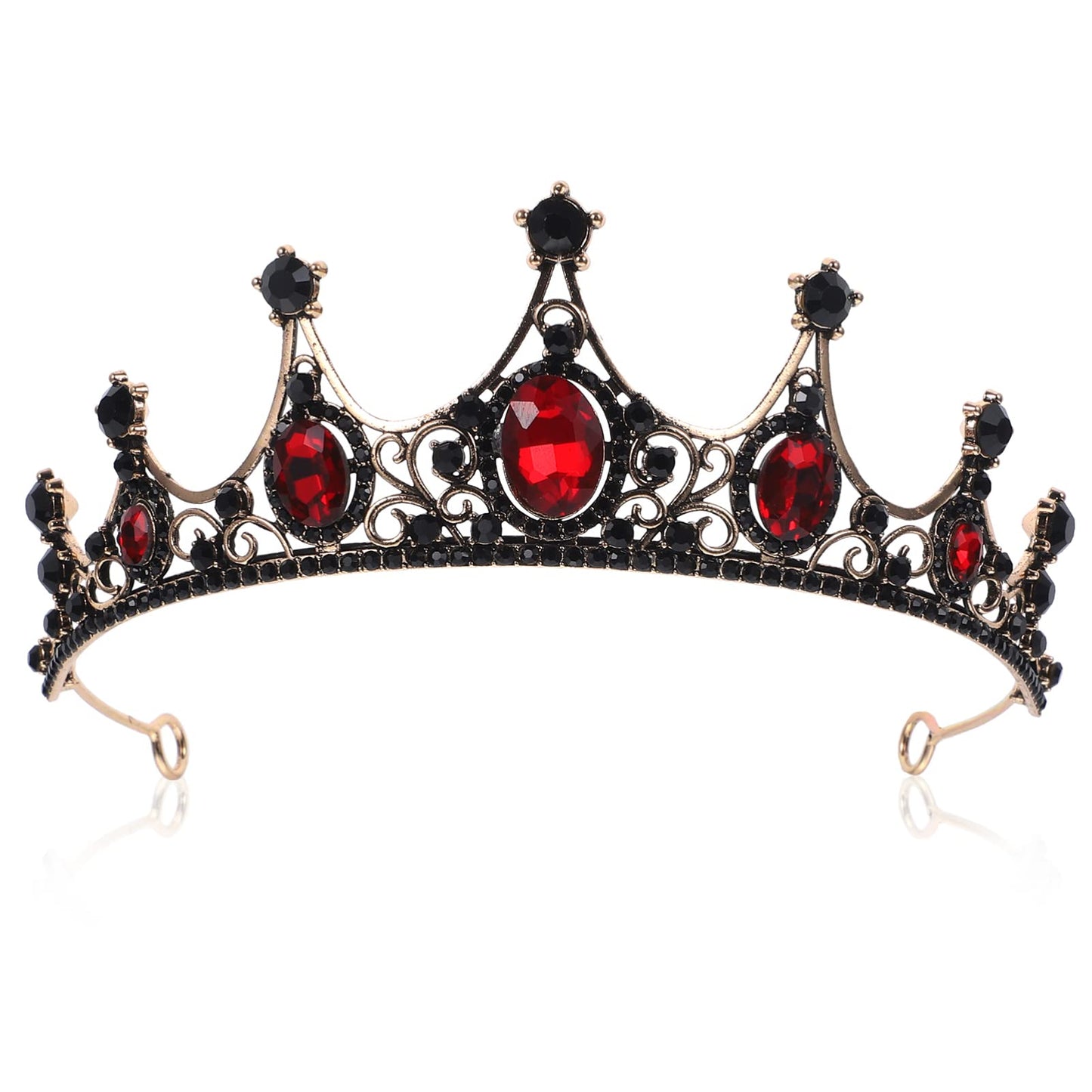 Lurrose Baroque Queen Crown — Bridal Tiara with Rhinestones for Weddings, Prom & Costumes